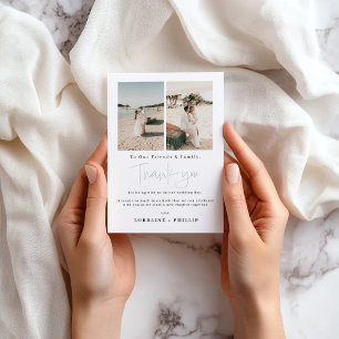 Beach Wedding Photo Thank You Card
