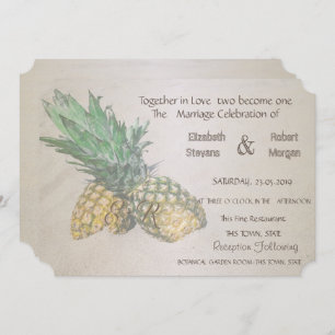 Beach  Wedding Pineapple  Invitation