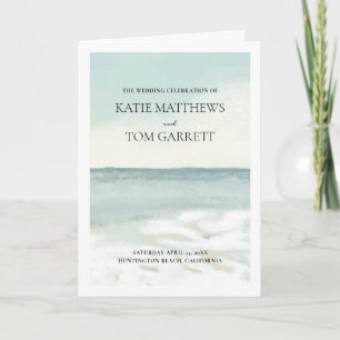 Beach Wedding Program Card