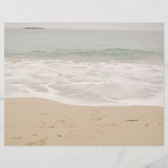 Beach Wedding Program Cover Only Sandy Beach (Front)