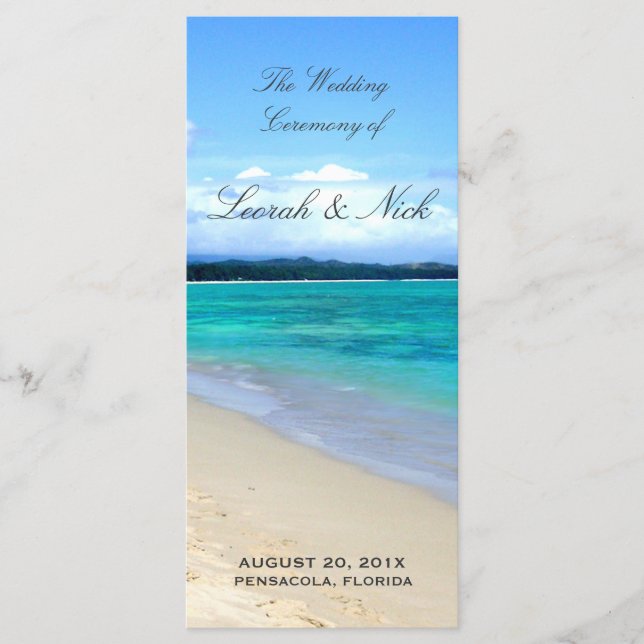 Beach Wedding Program Template (Front)