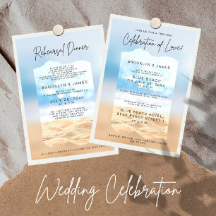 Beach Wedding Rehearsal Dinner Invitation