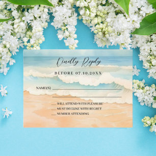 Beach wedding response RSVP Card