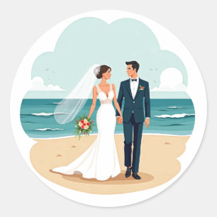 Beach Wedding Romance Sticker