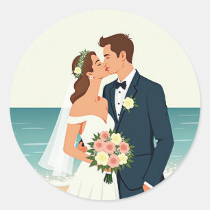 Beach Wedding Romance Stickers