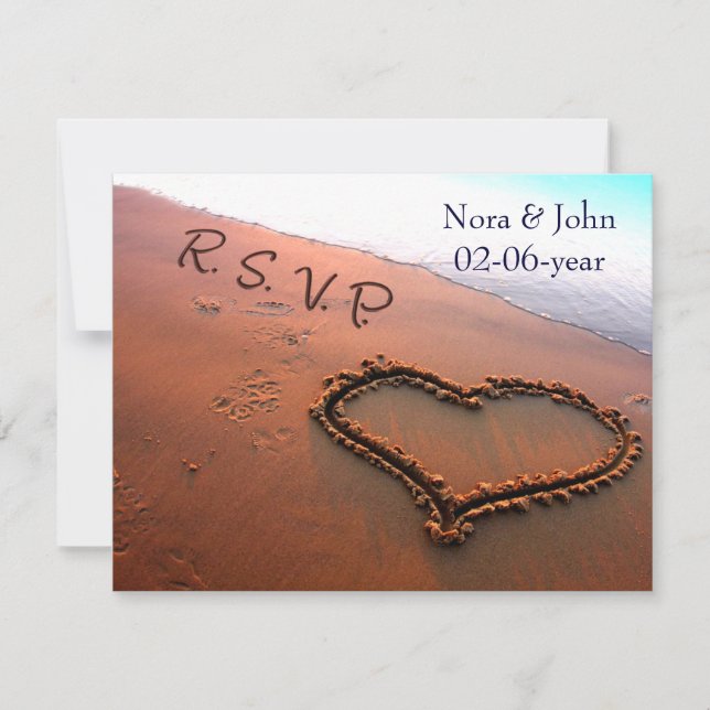 beach wedding RSVP (Front)