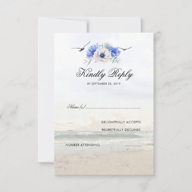 Beach Wedding RSVP (Front)