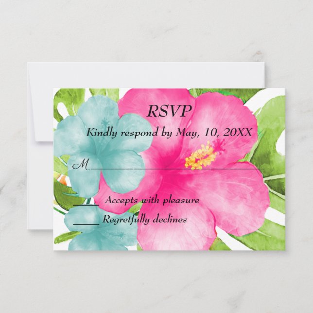 Beach Wedding RSVP Card (Front)
