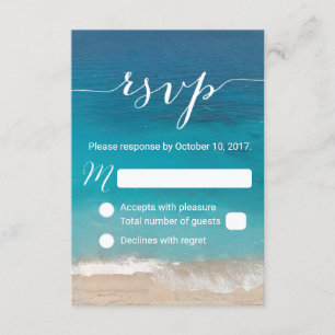 Beach Wedding RSVP Classy Script Response