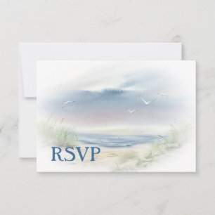 Beach Wedding RSVP invitation