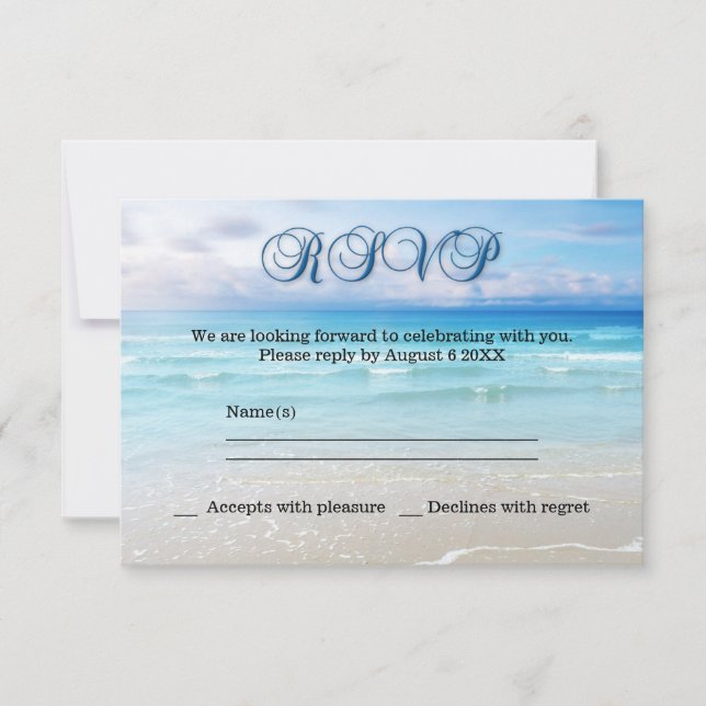 Beach Wedding RSVP Invitation (Front)