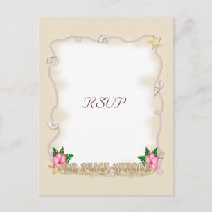 Beach Wedding RSVP Invitation Postcard