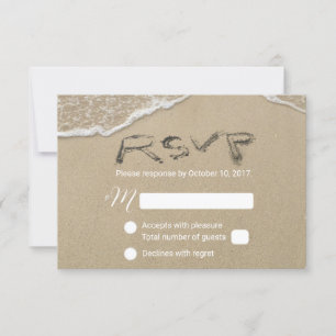 Beach Wedding RSVP Sand Text Response