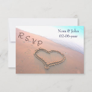 beach wedding RSVP standard 3.5 x 5 Card