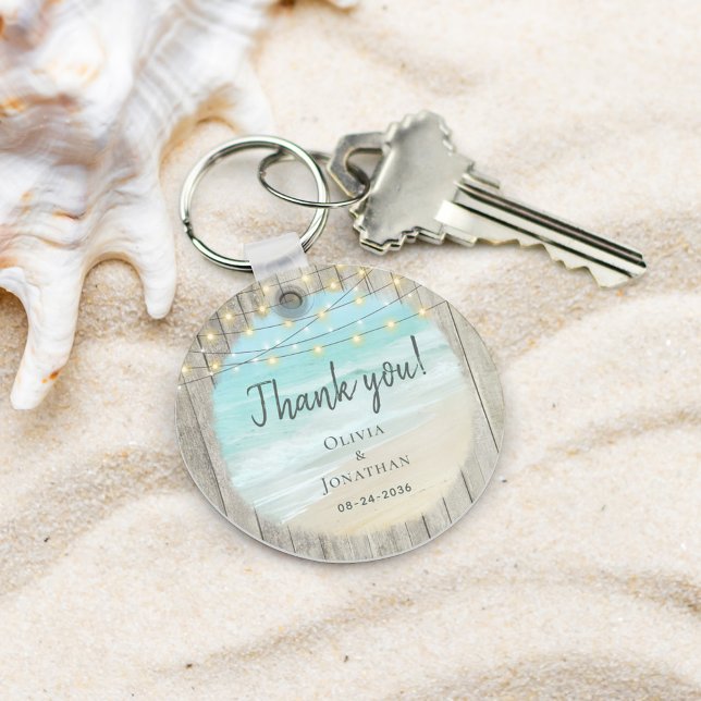 Beach Wedding Rustic Thank You Favour  Key Ring (Creator Uploaded)
