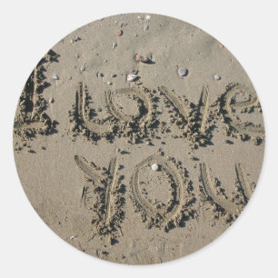 Beach Wedding Sand Classic Round Sticker
