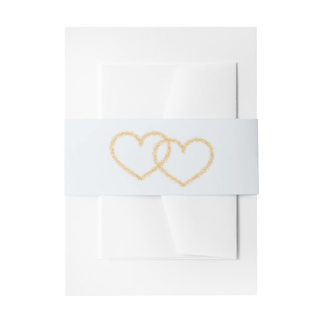 Beach Wedding Sand Hearts Invitation Belly Band (Front Example)