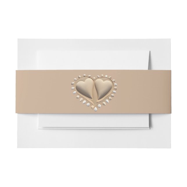 Beach Wedding-Sand Hearts Invitation Belly Band (Front Example)