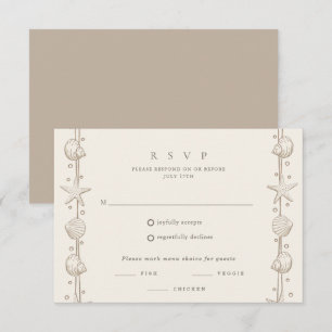 Beach Wedding Sand Seashell Menu