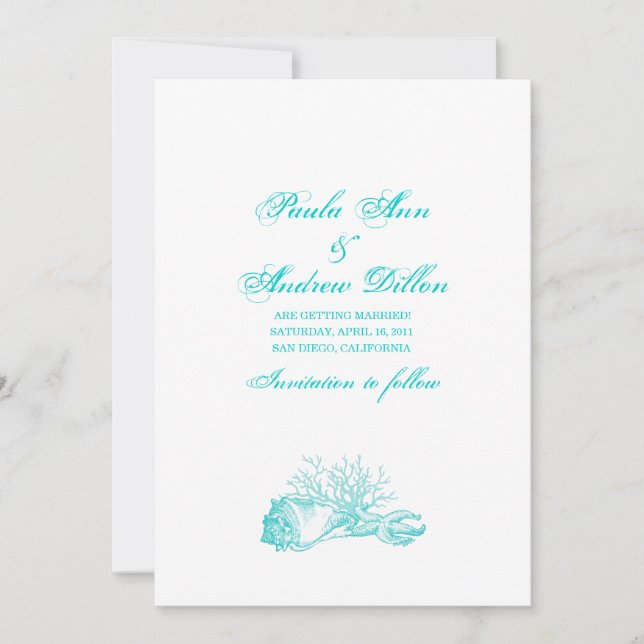 Beach Wedding Save the Date (Front)