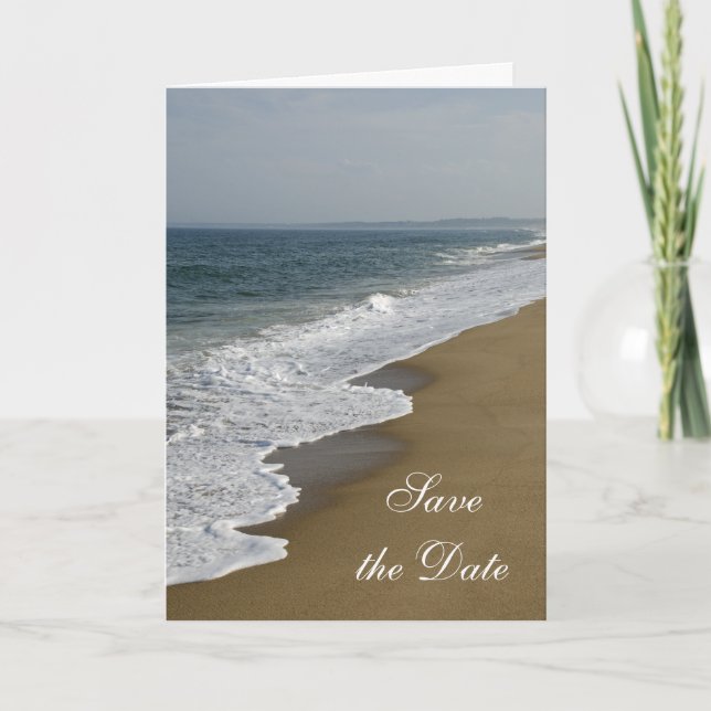 Beach Wedding Save the Date Announcement (Front)