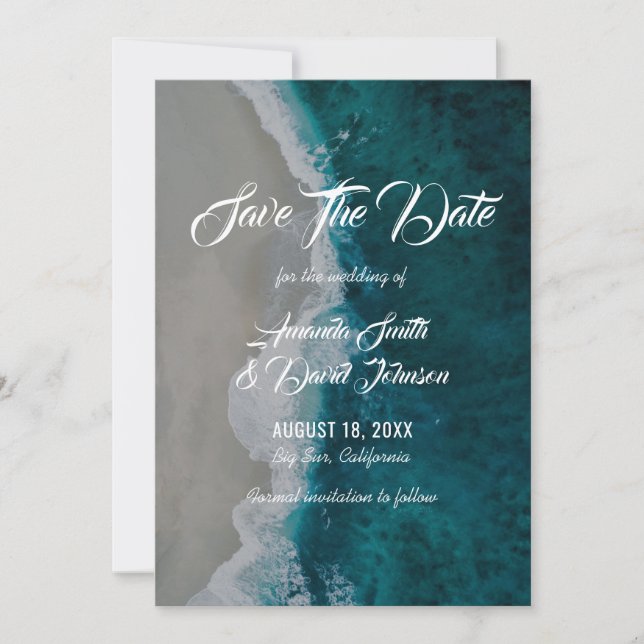 Beach Wedding Save The Date Cards (Front)