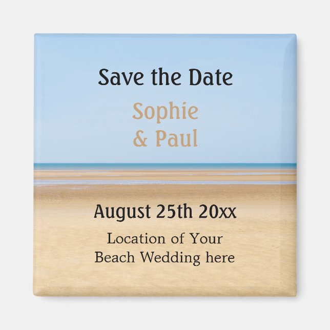 Beach Wedding Save the Date Fridge Magnet (Front)