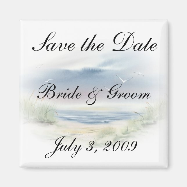 Beach Wedding Save the Date Magnets (Front)
