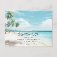 Beach Wedding Save the Date Postcard
