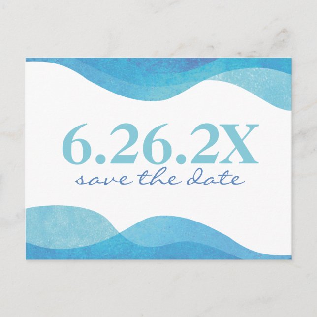 Beach Wedding Save The Date Postcard (Front)