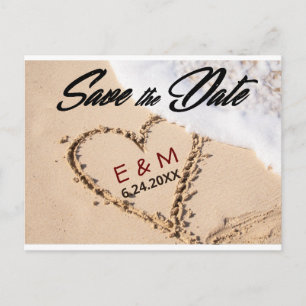 Beach Wedding Save the Date Postcard Custom