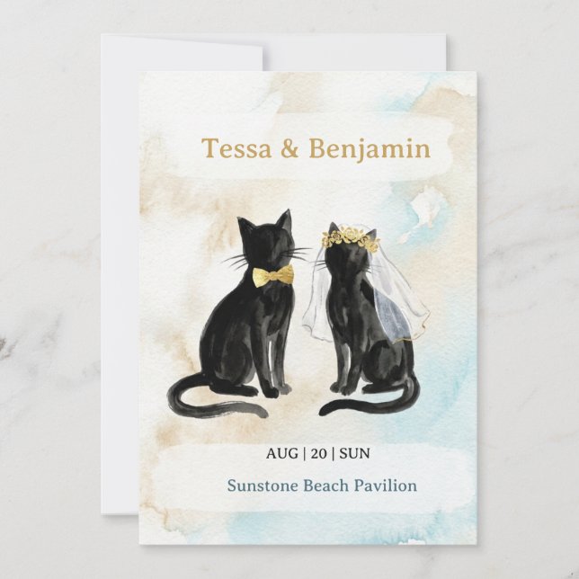 Beach Wedding Save The Date – Tessa & Benjamin Invitation (Front)