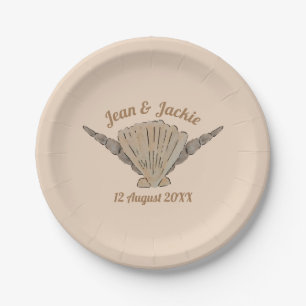 Beach Wedding Sea Shells Paper Plate