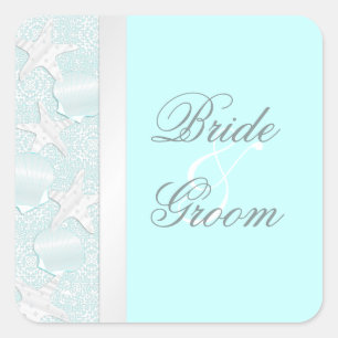 Beach Wedding Seashells and Starfish Stickers