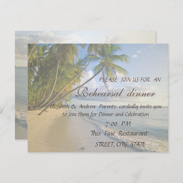 Beach Wedding Seashells  Rehearsal Dinner Invitation (Front/Back)