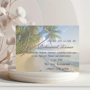 Beach Wedding Seashells Rehearsal Dinner Invitation