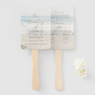 Beach Wedding Seaside/Oceanside Wedding Program Hand Fan