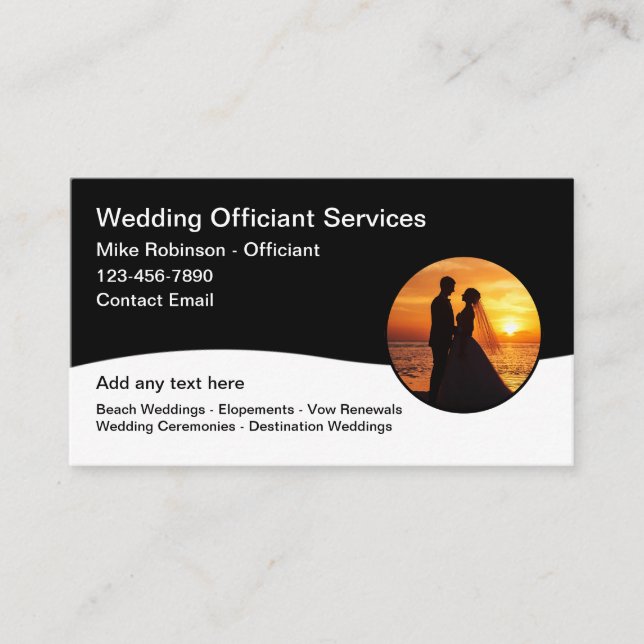 Beach Wedding Services Business Cards (Front)