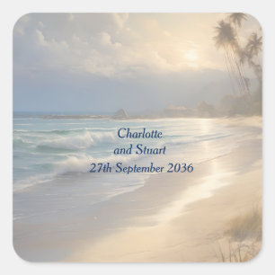 Beach Wedding Square Sticker