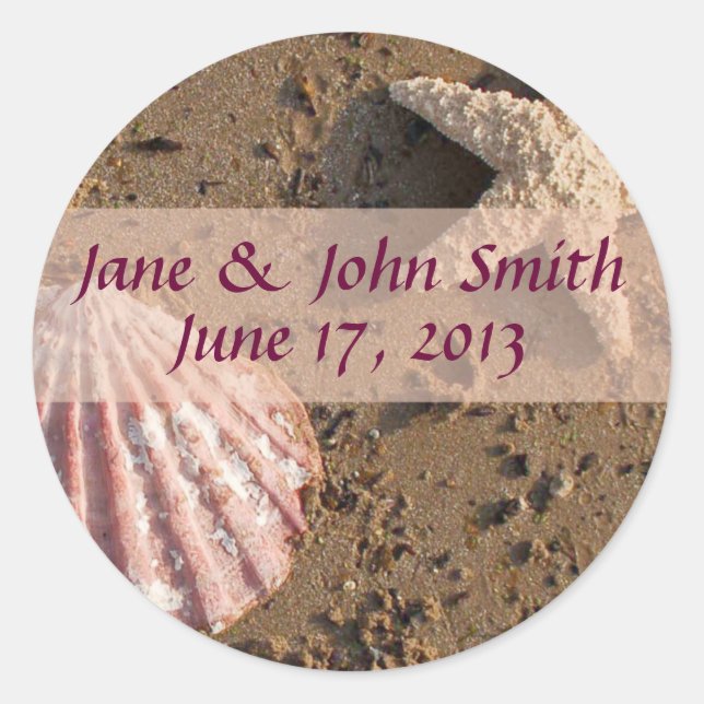 Beach Wedding Starfish and Sea Shell Seals (Front)