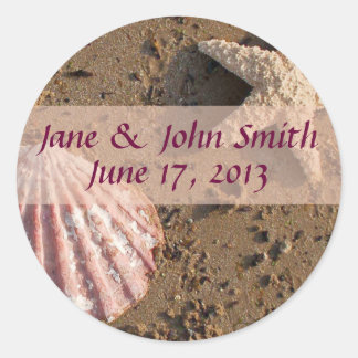 Beach Wedding Starfish and Sea Shell Seals