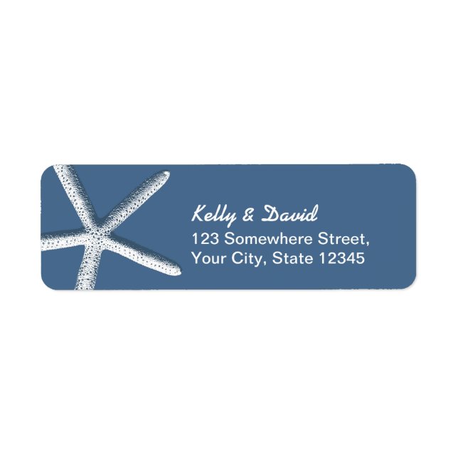 Beach Wedding Starfish Navy Blue (Front)