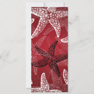 Beach Wedding Starfish Red Invitation
