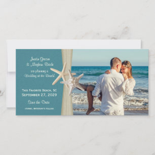 Beach Wedding Starfish Save the Date Photo