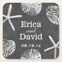 Beach Wedding Starfish & Seashells Chalkboard