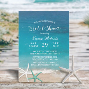 Beach Wedding Starfish Summer Bridal Shower Invitation