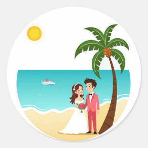 Beach Wedding Sticker
