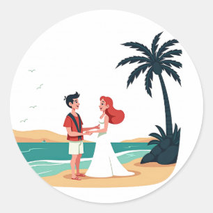 Beach Wedding Sticker