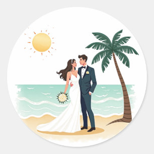 Beach Wedding Sticker