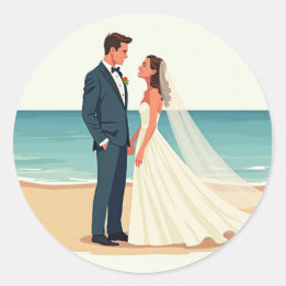 Beach Wedding Stickers